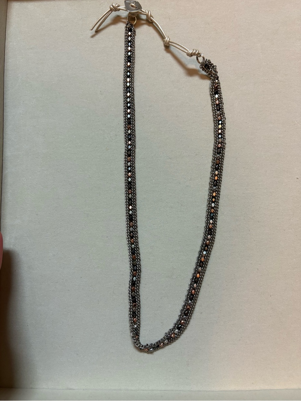 Nakamol Silver and Rose Gold Beaded Chain Necklace